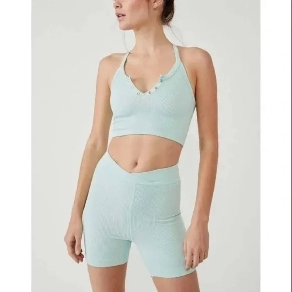 Free People Movement Free Throw Short in Turquoise Mint - Picture 1 of 4